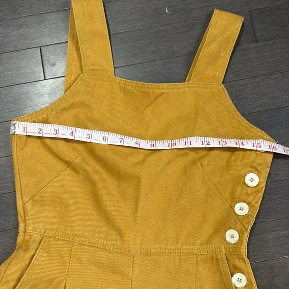 ASOS Mustard Yellow Overalls with Button Accent Women’s 6 - Picture 4 of 11